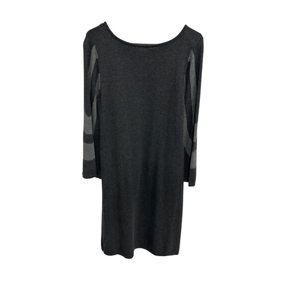 Spense Charcoal Gray 3/4 Sleeve Knit Dress Abstract Sleeve Design Size Medium - Picture 2 of 8